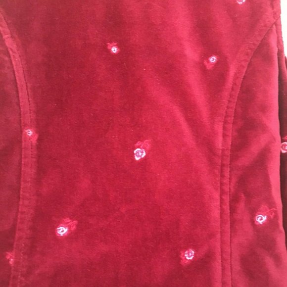 Crocokids velvet-feel maroon GIRLS DRESS. Size: 6 - Picture 3 of 8